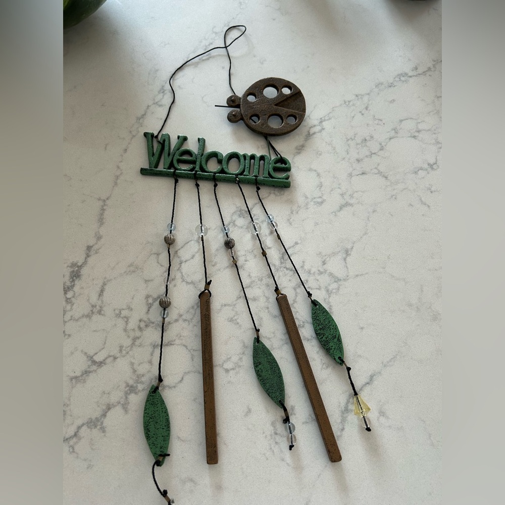 Green and Brown Welcome Wind Chime